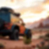 A rugged Jeep navigating the challenging terrain of Moab