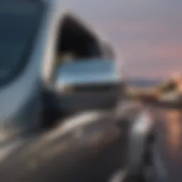 Close-up view of 2009 Chevy tow mirror showcasing design detail