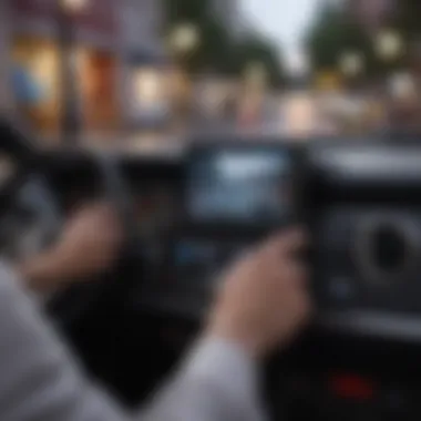 User interacting with smart apps on an Android radio