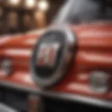 The iconic Fiat logo showcased on a vintage model.