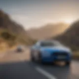 Ford test driver conducting a vehicle evaluation on a scenic route