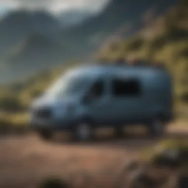 Ford Transit Conversion for Adventure Travel A Ford Transit conversion used for outdoor adventures, parked in a scenic location