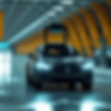 A futuristic concept image depicting the integration of forward facing vehicle cameras in autonomous vehicles.