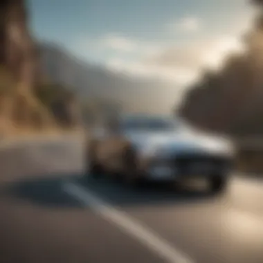 Performance on a Scenic Road Genesis model in motion on a scenic road highlighting performance