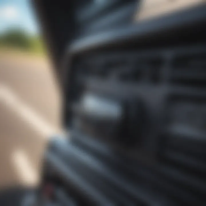 Close-up of a GPS tracker installed in a vehicle