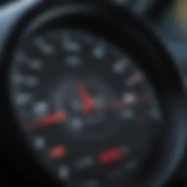 Close-Up on Driving Data Display Close-up on the heads-up display showcasing driving data