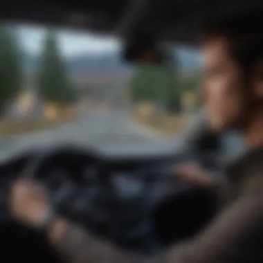 User Interaction with Heads-Up Display User interacting with the heads-up display while driving