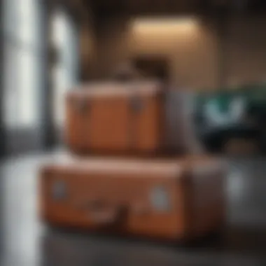 A sleek Jaguar luggage set displayed elegantly