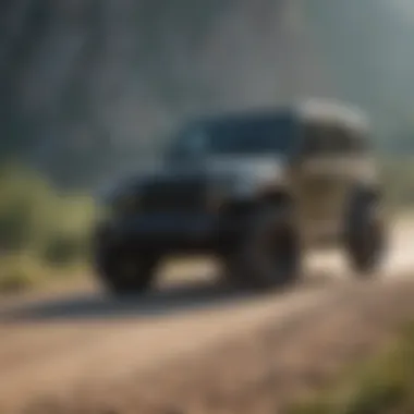 Jeep JL driving on a scenic route with the summer top on