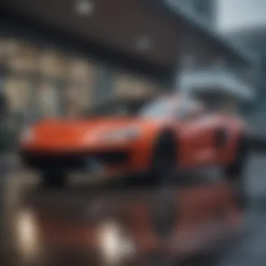 A road leading to a car dealership with options for financing