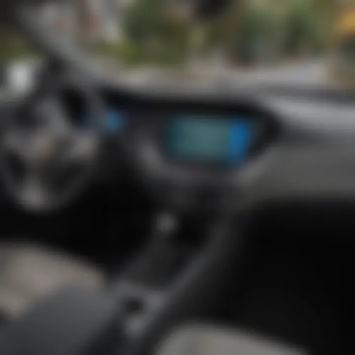 Close-up of Chevy Volt dashboard showcasing electric features