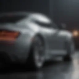 A sleek sports car with an elegant name displayed prominently