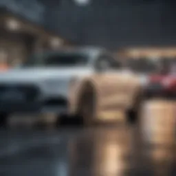 A selection of new affordable cars parked in a dealership