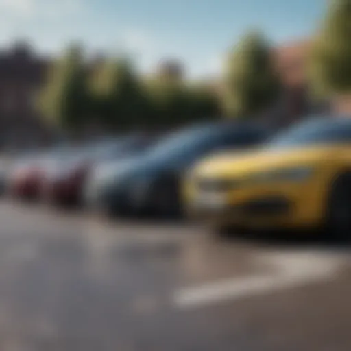 A selection of reliable cars parked in a row, showcasing various models.