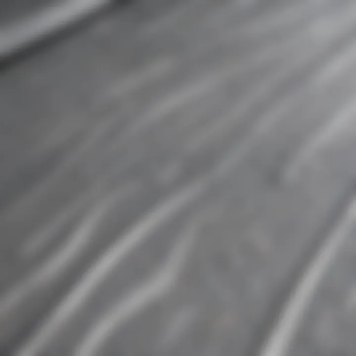 Close-up of silver bed liner paint texture