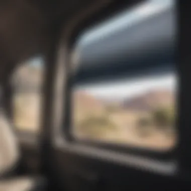 Enhanced Comfort with Solar Shield Window Shades Comfortable interior of a vehicle with solar shield window shades.