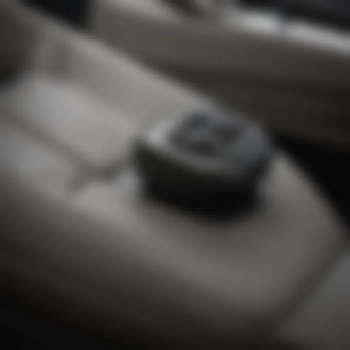 Close-up of massage seat controls in an SUV