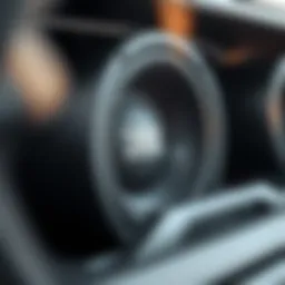 Detailed view of the JBL speaker in the Tacoma