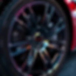 Detailed view of the 2020 Corvette wheel design showcasing intricate patterns