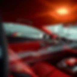 Luxurious sport red car interior showcasing elegant design
