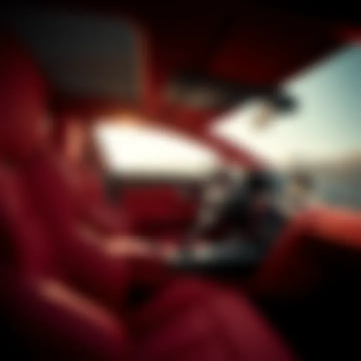 Visual comparison of sport red interiors in various car models