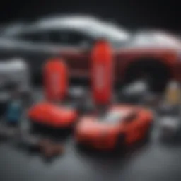 Comprehensive auto safety kit components laid out