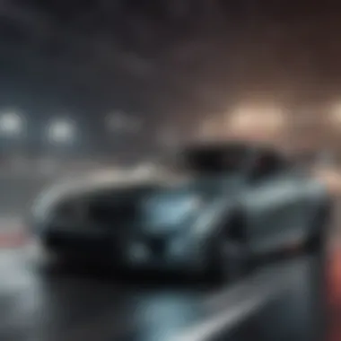 A Honda coupe in action on a racetrack