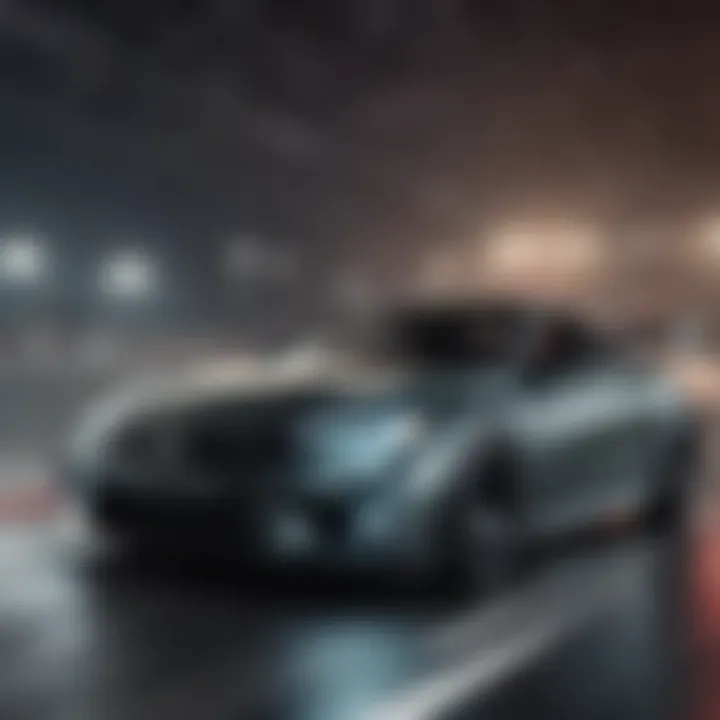 A Honda coupe in action on a racetrack