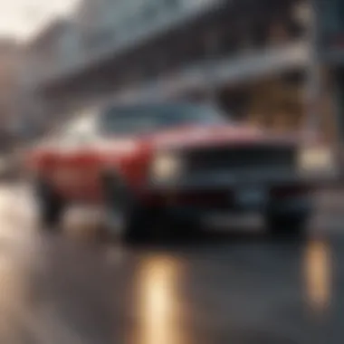 Muscle Car in Action Muscle car accelerating on a circuit
