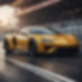 A high-performance sports car on a race track