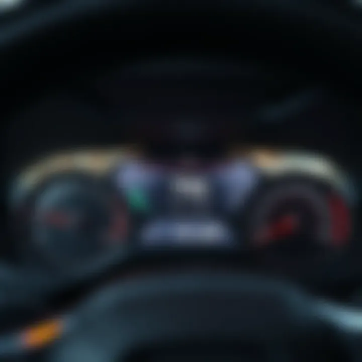 Dashboard showing performance metrics of an SUV