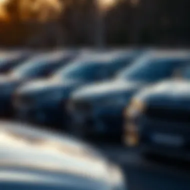 Different models of SUVs parked together