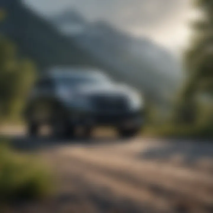 Elegant dark gray Honda CR-V parked against a scenic backdrop
