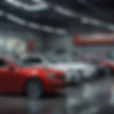 An overview of a used car dealership showcasing affordable options within a budget.