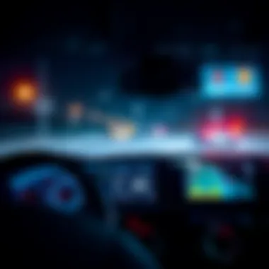 Dashboard display showing advanced night driving technology