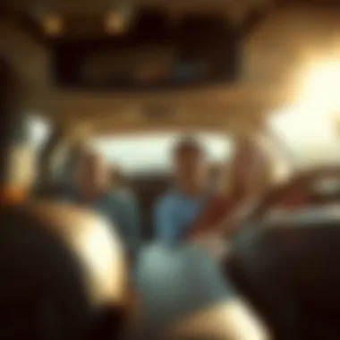 Family enjoying a road trip in a used luxury SUV with ample space