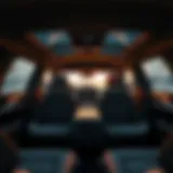 Luxurious interior of a used luxury SUV with third-row seating