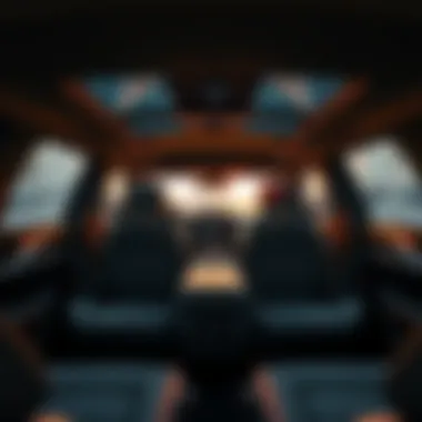 Luxurious interior of a used luxury SUV with third-row seating