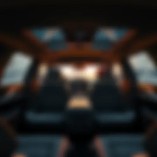 Luxurious interior of a used luxury SUV with third-row seating