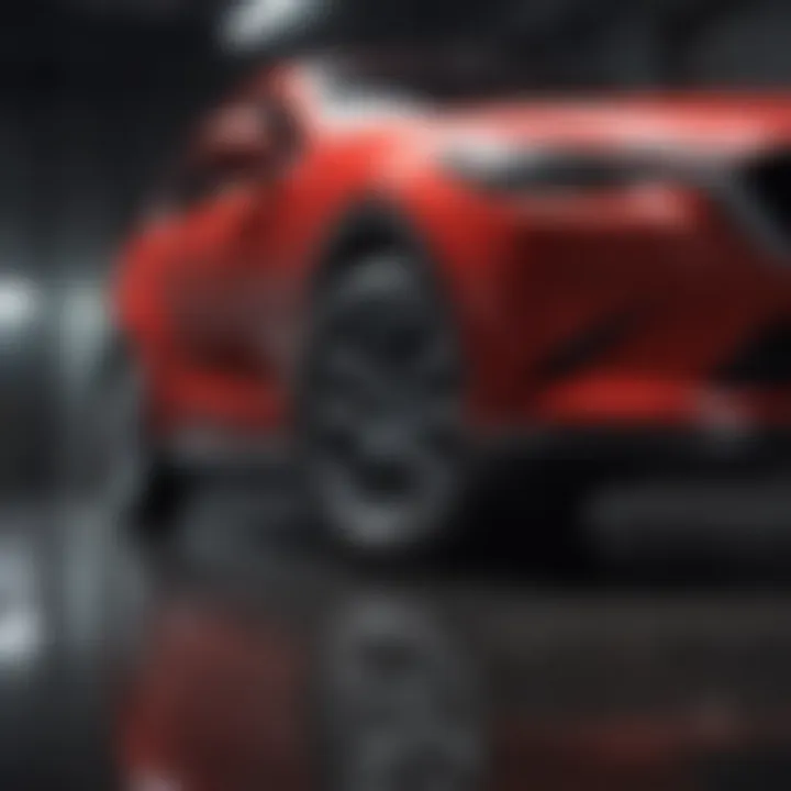 Close-up of Mazda vehicle technology features highlighting innovation and design.