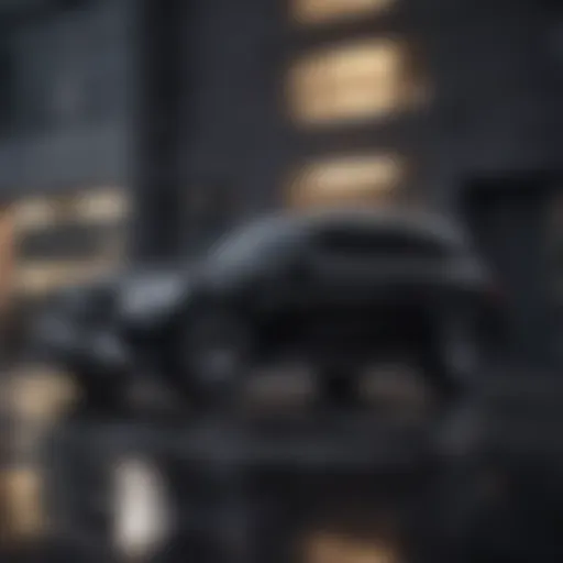 Sleek exterior of the black Mercedes GLC showcasing its modern lines