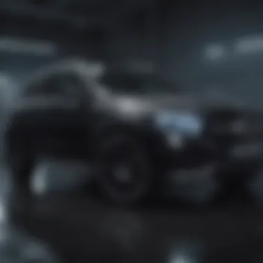 Display of advanced technology features within the black Mercedes GLC