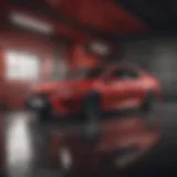 Elegant red interior of the new Toyota Camry