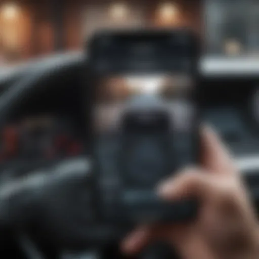Illustration of a smartphone displaying the root app interface showcasing vehicle diagnostics.