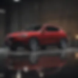 A sleek Alfa Romeo Stelvio showcased in a modern setting, highlighting its distinctive design.