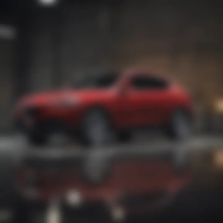 A sleek Alfa Romeo Stelvio showcased in a modern setting, highlighting its distinctive design.
