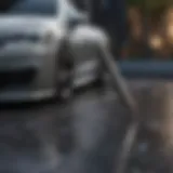 Close-up view of a super scratch pen applied on a car surface