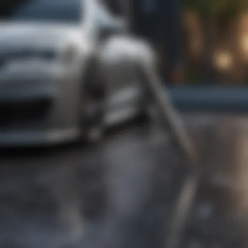 Close-up view of a super scratch pen applied on a car surface