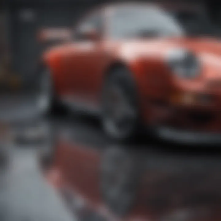 An automotive enthusiast showcasing a well-maintained vehicle using the super scratch pen
