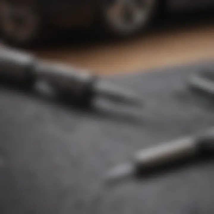 Super scratch pen alongside traditional car repair tools for contrast